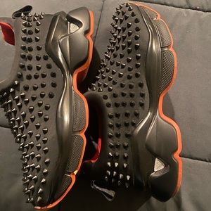 Black Spiked Tennis Shoes in Like New Condition (Size 8)